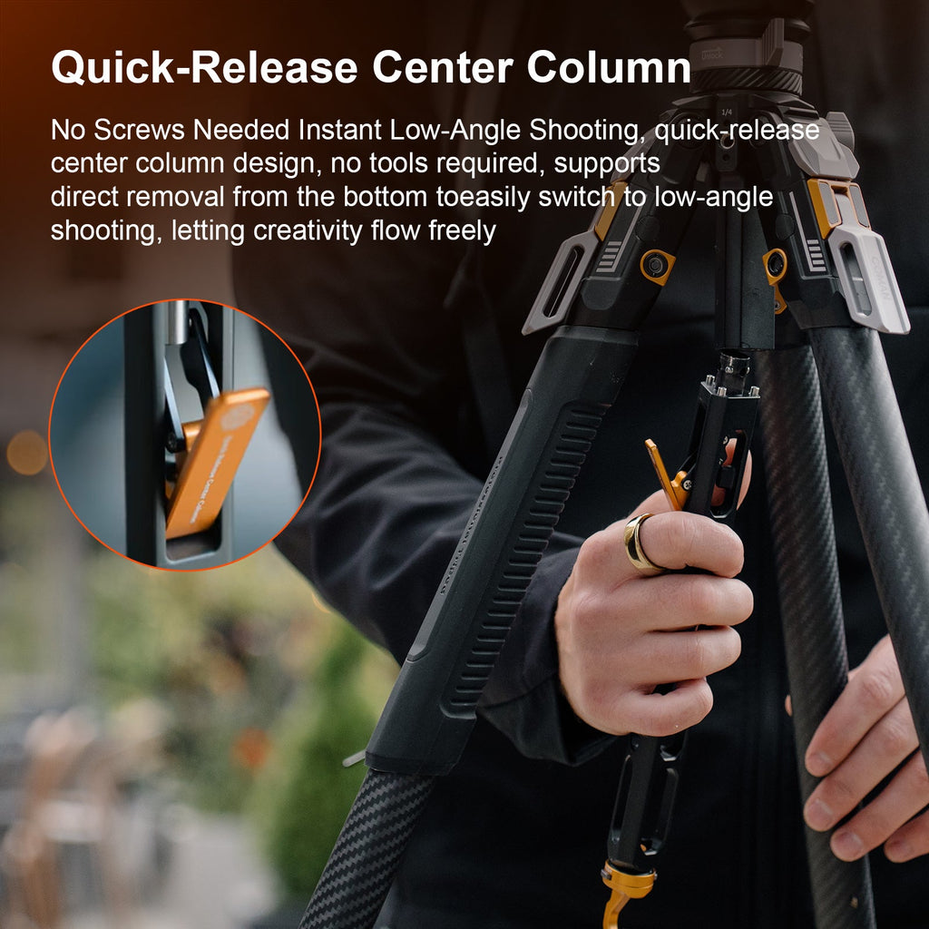 COMAN T1S Snap-Open Carbon Fiber Video Tripod 164.6cm