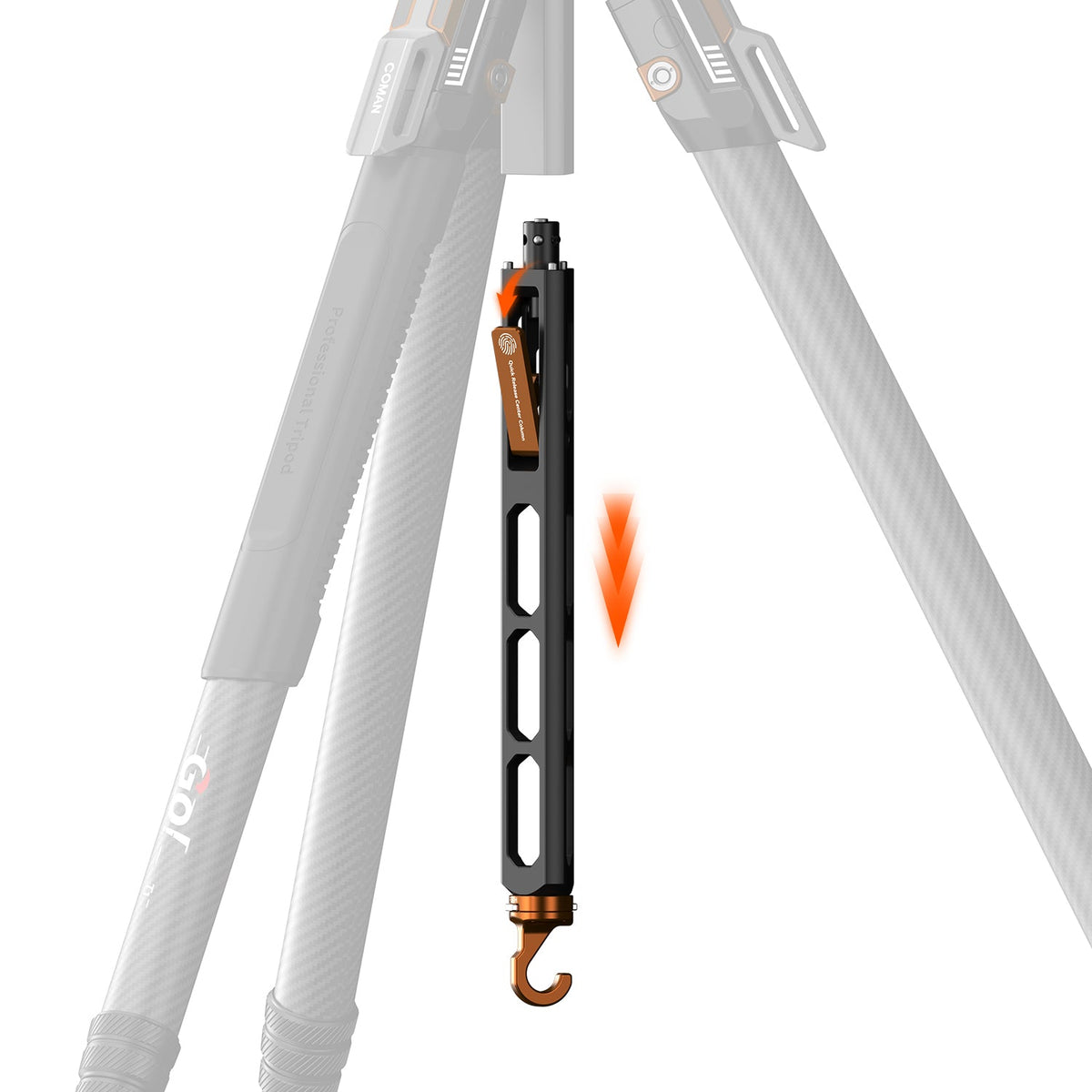 COMAN T1S Snap-Open Carbon Fiber Video Tripod 164.6cm