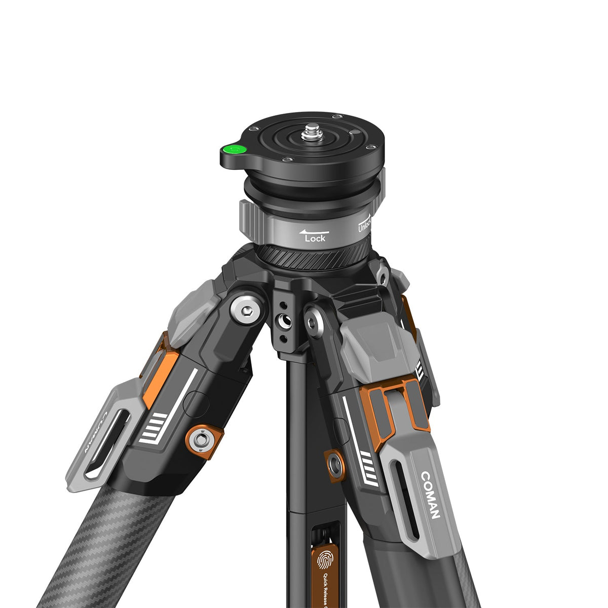 COMAN T1S Snap-Open Carbon Fiber Video Tripod 164.6cm