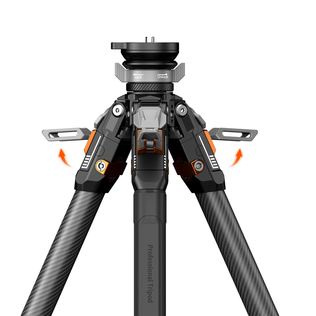 COMAN T1S Snap-Open Carbon Fiber Video Tripod 164.6cm